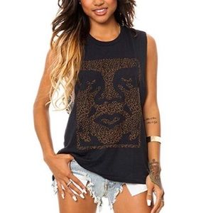 Obey Leopard Andre the Giant muscle tee